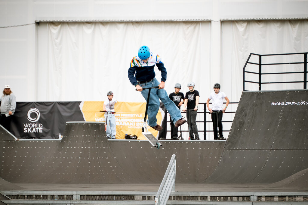 Atleta Scootalia in gara al mondiale World Skate